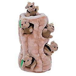 Outward Hound Hide-A-Squirrel Squeaky Puzzle Plush Dog Toy